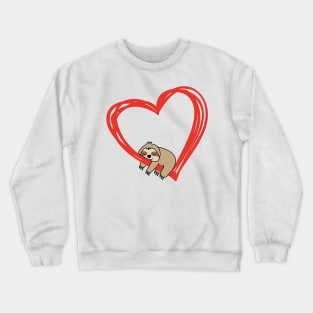 'Sloth Heart Valentines' Sweet Valentines Lovers Crewneck Sweatshirt